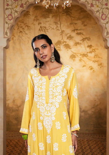 Bela Modal Chikankari Long Kurta