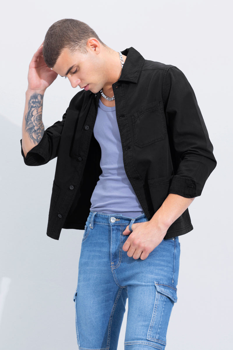 Trois Black Overshirt