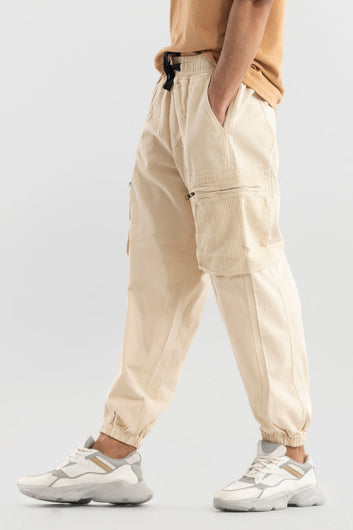 Korean Style Cream Cargo Pant
