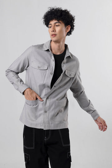 Lino Grey Linen Overshirt