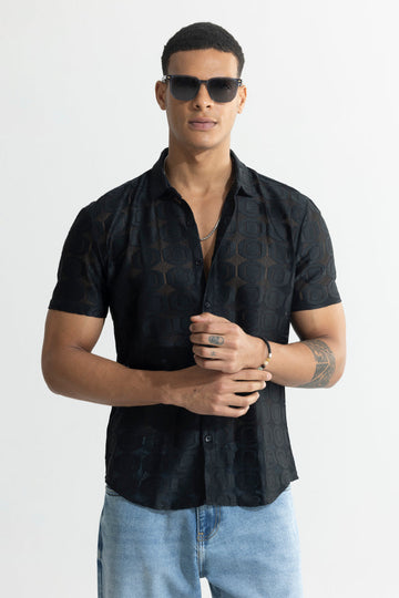 Hawaiian Hakoba Octane Black Shirt