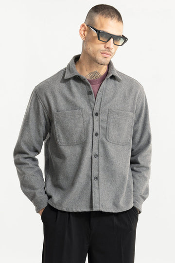 Inferno Ash Grey Wool Overshirt