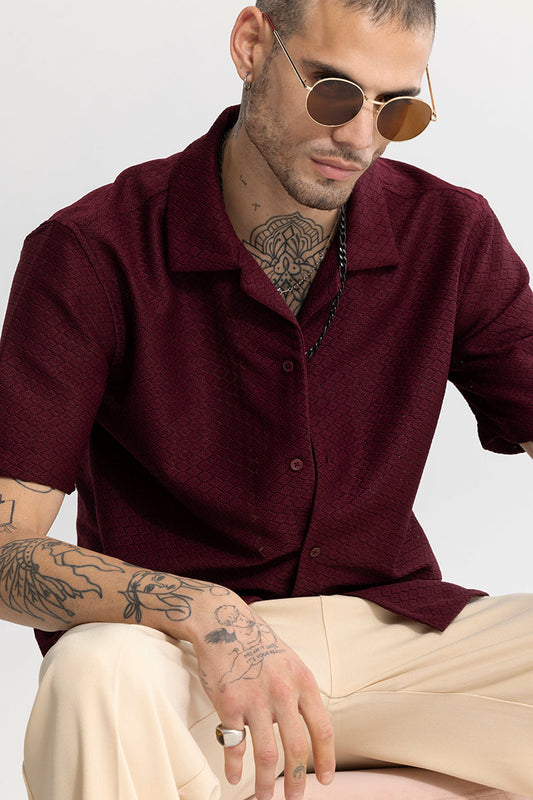 Nector Maroon Hakoba Shirt