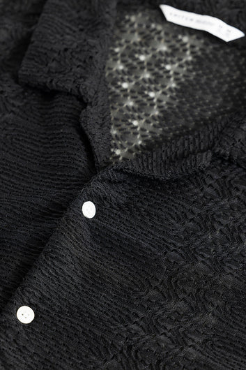 Sonsie Black Crochet Shirt