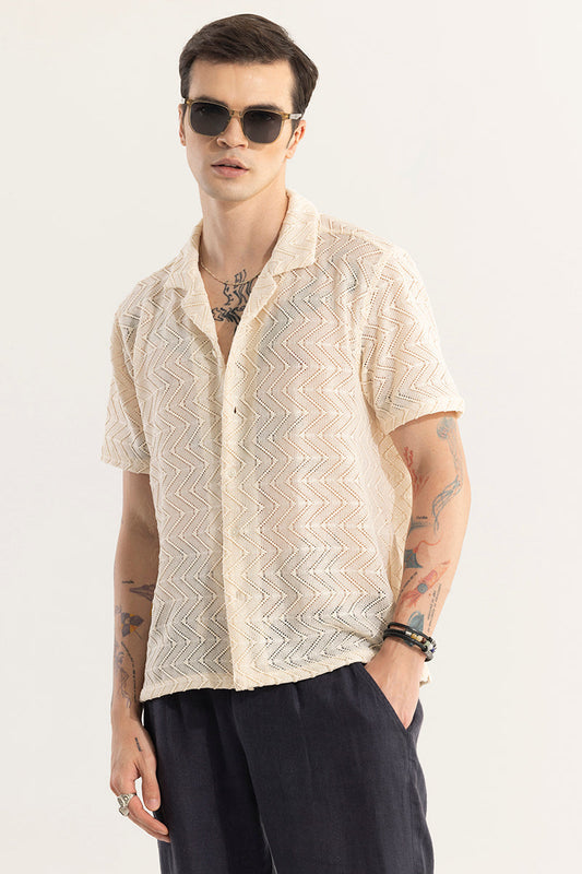 Crisscross Arrow Cream Hakoba Shirt