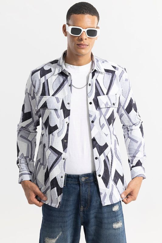 Abstractix White Overshirt