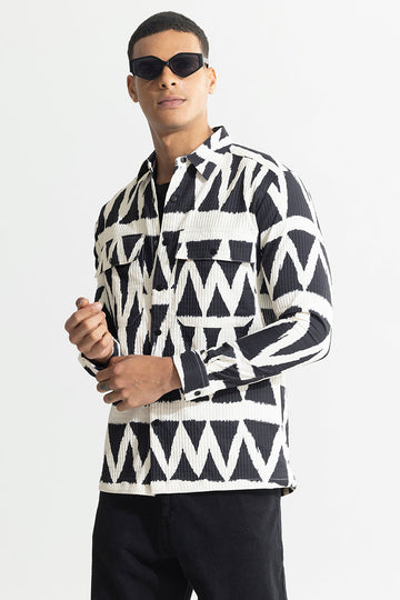 Vibrant Zigzag Black Overshirt