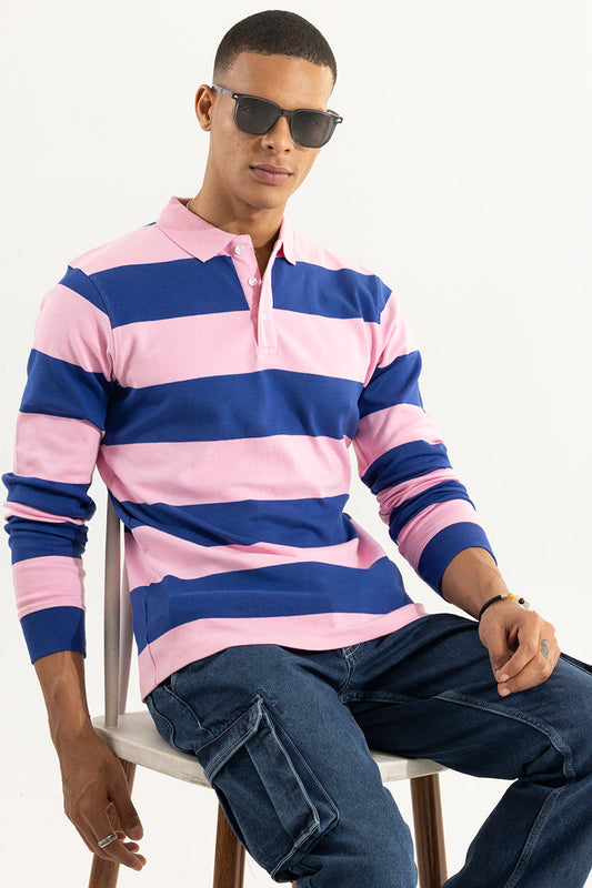 Rugby Pink & Blue Polo T-Shirt