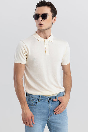 Effortless Chic Off-White Polo T-Shirt