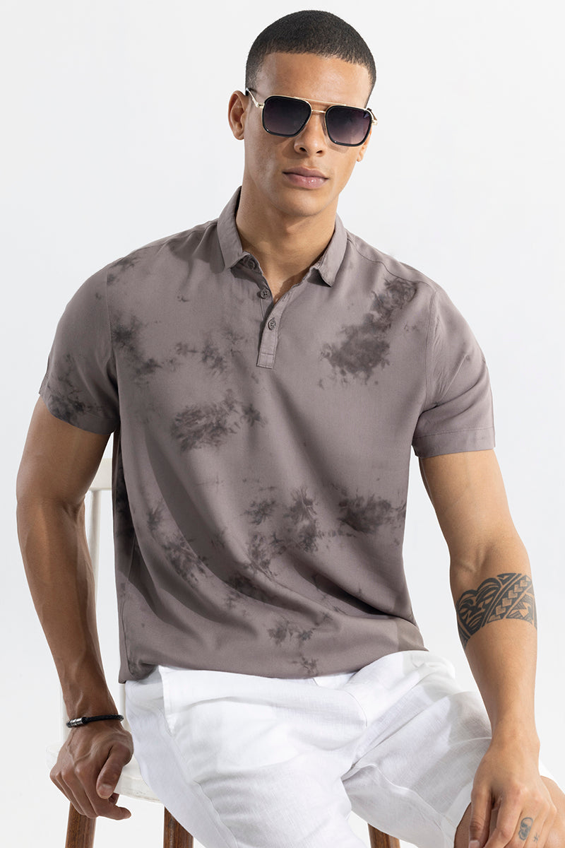 Tidal Dye Mouse Grey Polo T-Shirt
