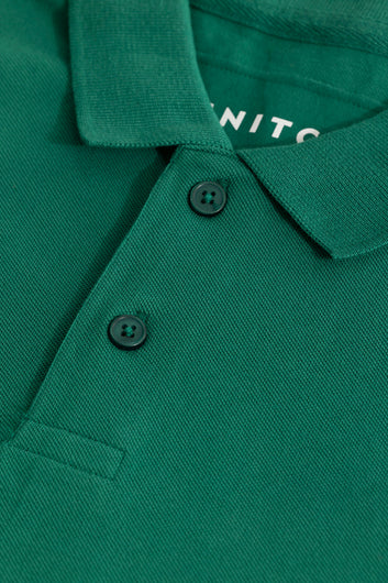 Incise Logo Solid Green Polo T-Shirt