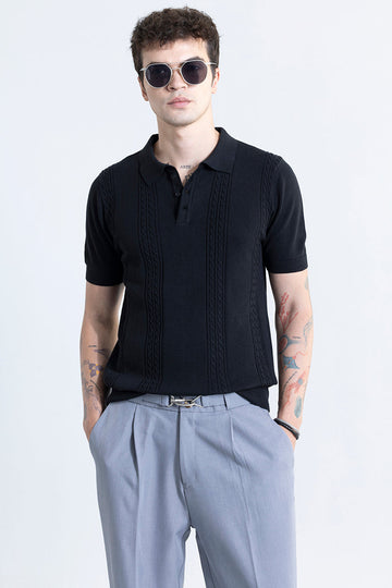 Infiniteknit Black Polo T-Shirt