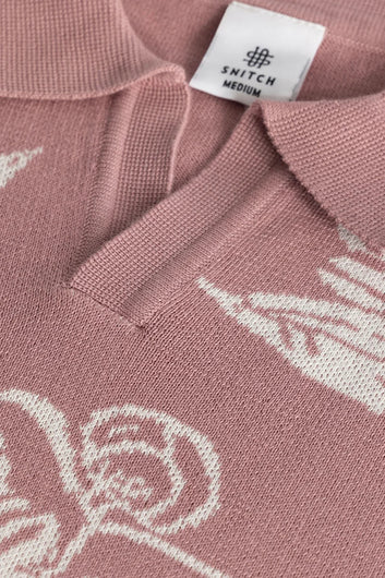 Florazure Pink Floral Polo T-shirt