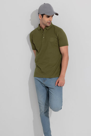 The Shishu Moss Green  Polo T-Shirt