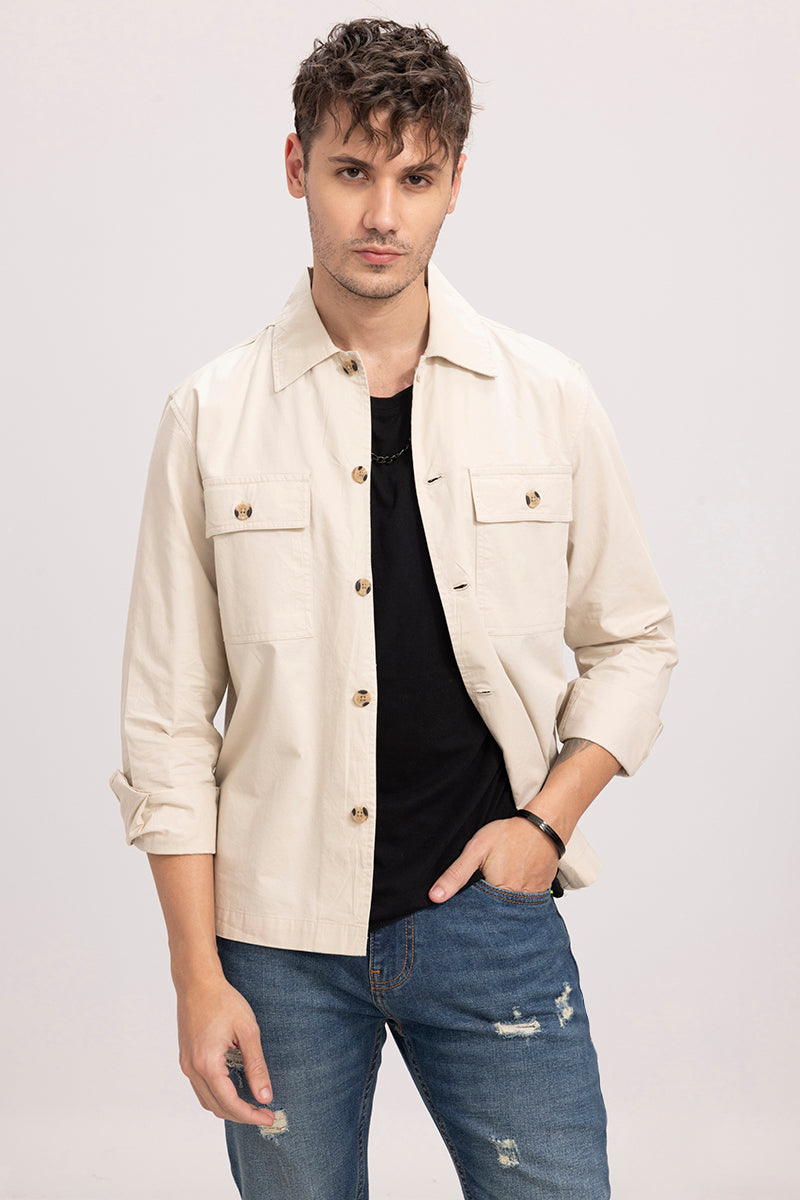 Overflap Cream Overshirt