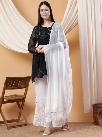 Fida Chikankari Short Georgette Mirror Co-ord Set