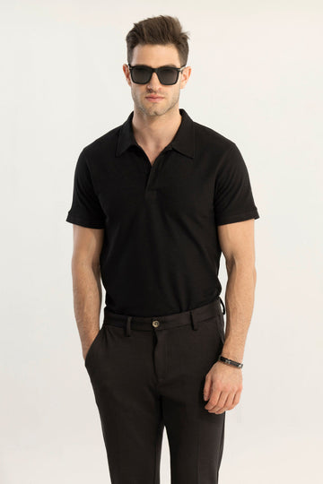 EasyElegance Black Polo T-Shirt