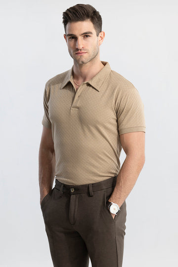 Pixicle Beige Polo T-Shirt