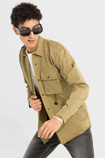 Snap Pocket Khaki Overshirt