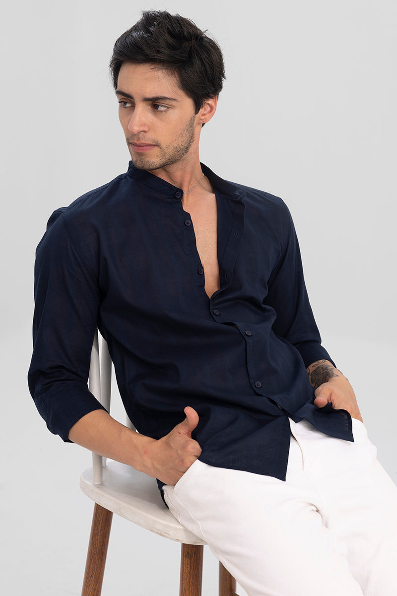 Semi Transparent Navy Shirt