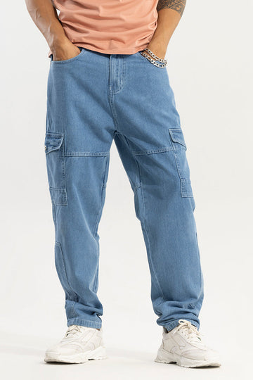 Wizie Blue Baggy Fit Jeans
