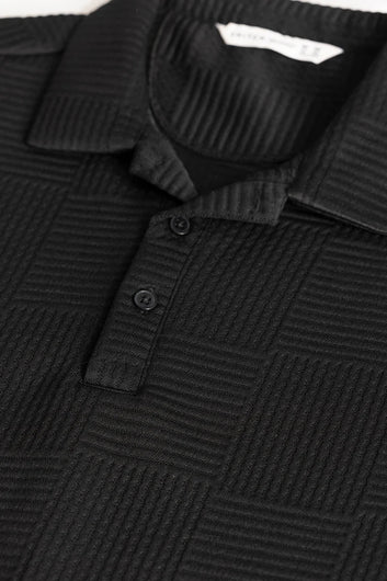 Quadrateeque Black Polo T-Shirt