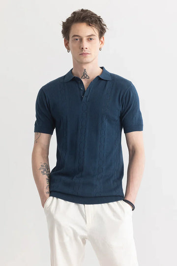 StitchSensei Navy Polo T-Shirt