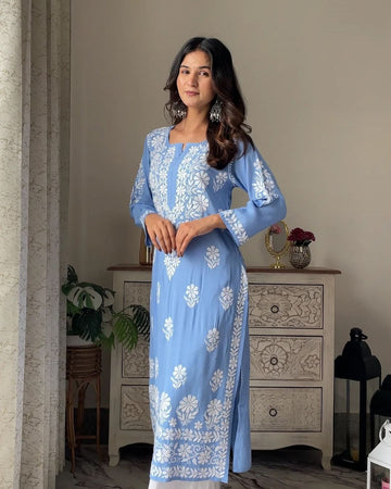 Bela Premium Modal Chikankari Long Kurti