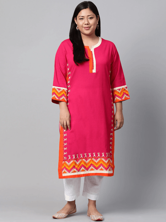 Plus Size Pink Flex Kurta