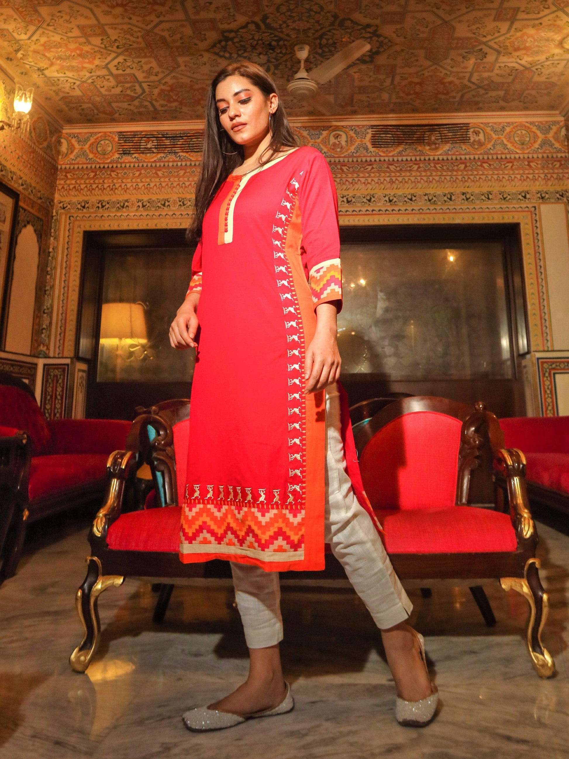 Divena Pink Flex Kurta - divenaworld.com