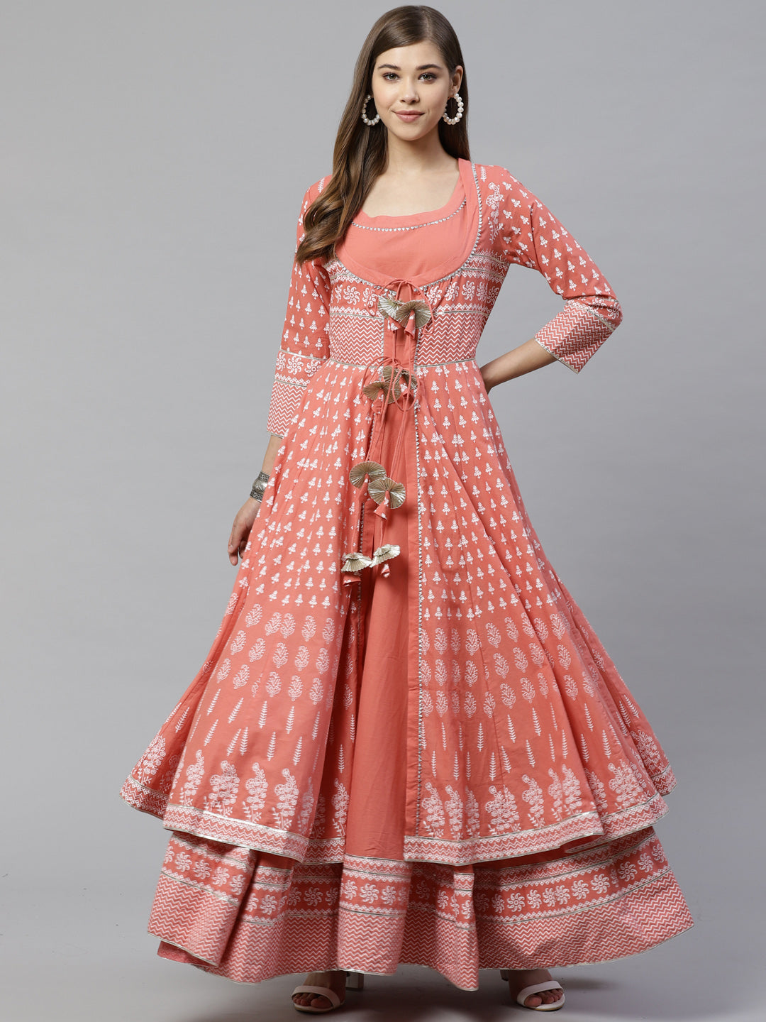 Divena Women's Cotton Layered & Tiered Kurta