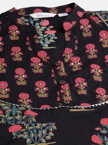 Divena Black Peplum Top Sharara Set with Dupatta - divenaworld.com