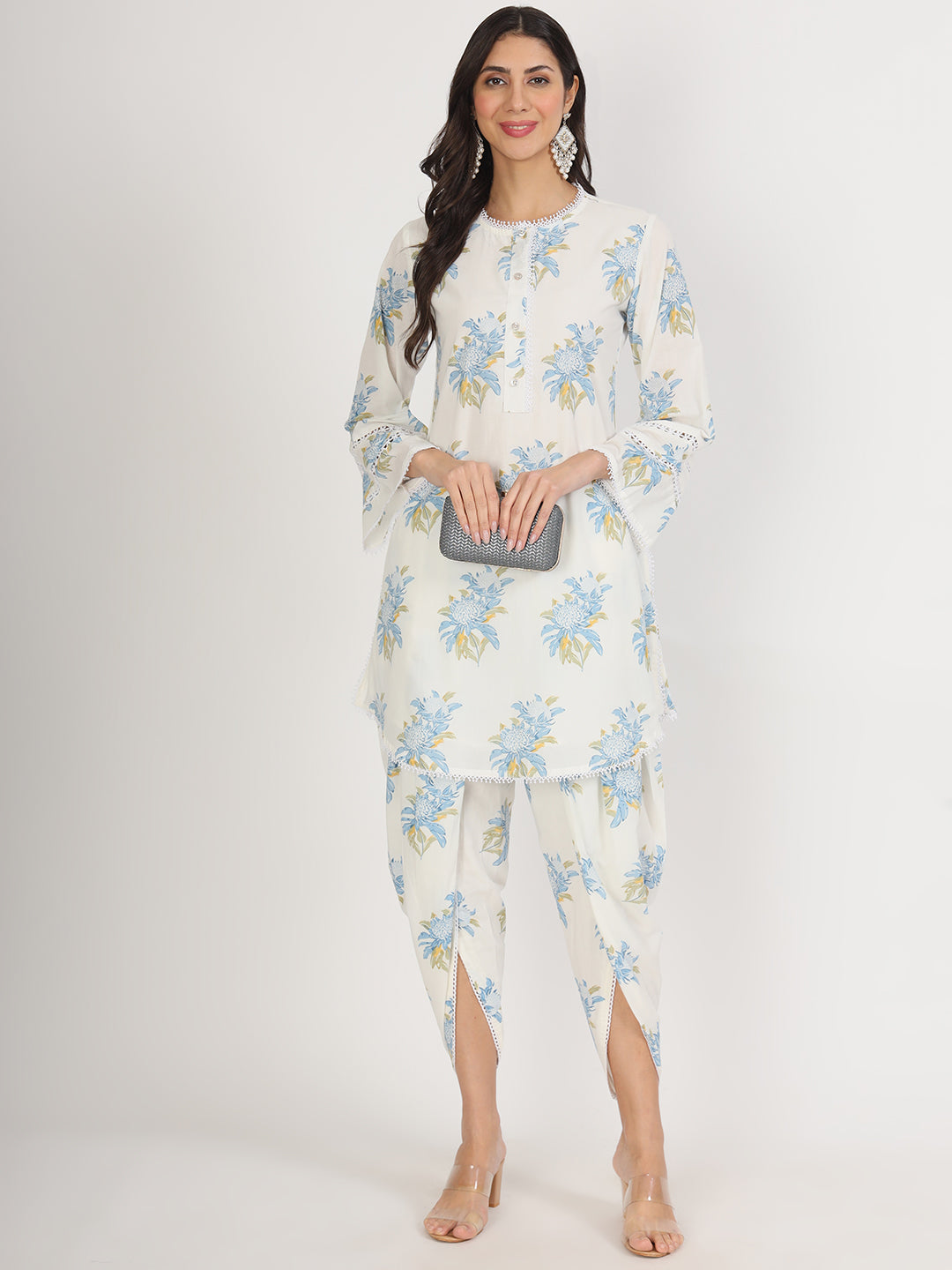 Divena offWhite Floral Print Rayon Co-ord set for women