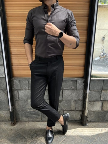 Premium Quality Lycra Balck Shirt and Balck Pant Combo