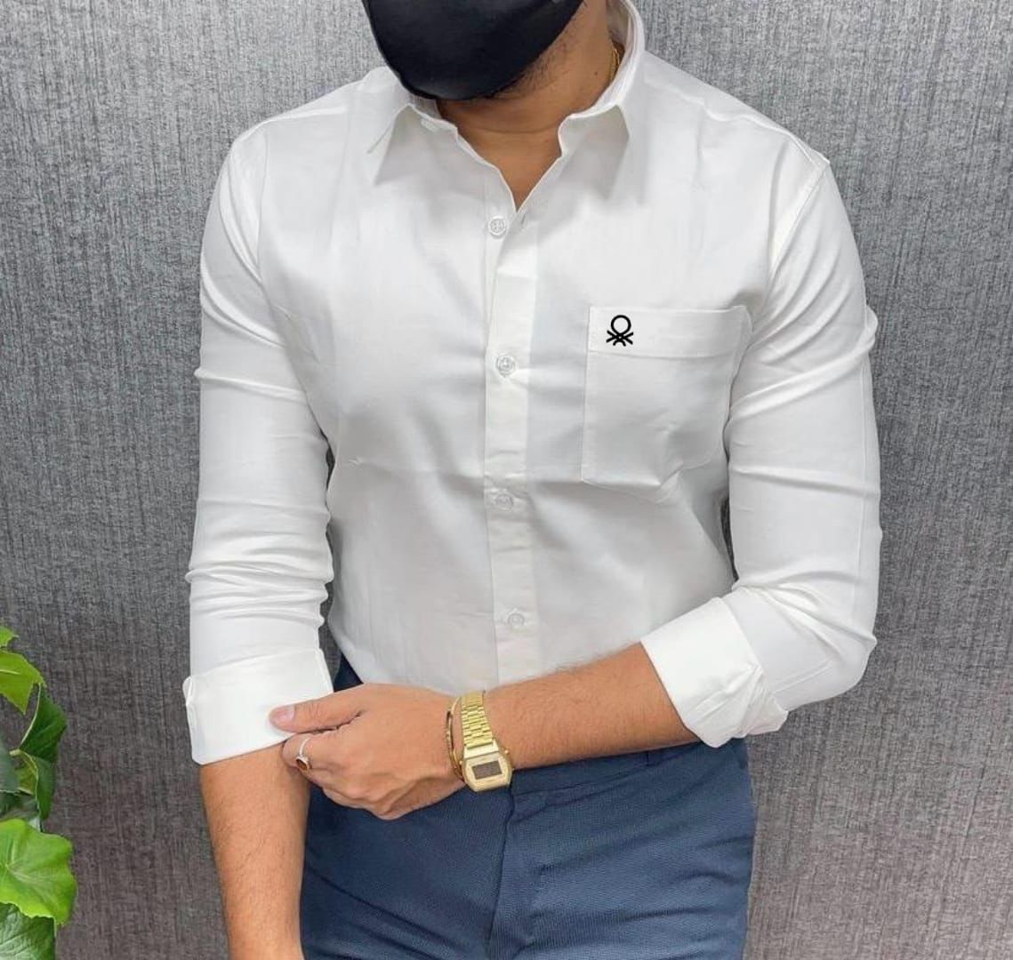 ✨ Premium Quality Full Sleeves Cotton White  Shirt✨